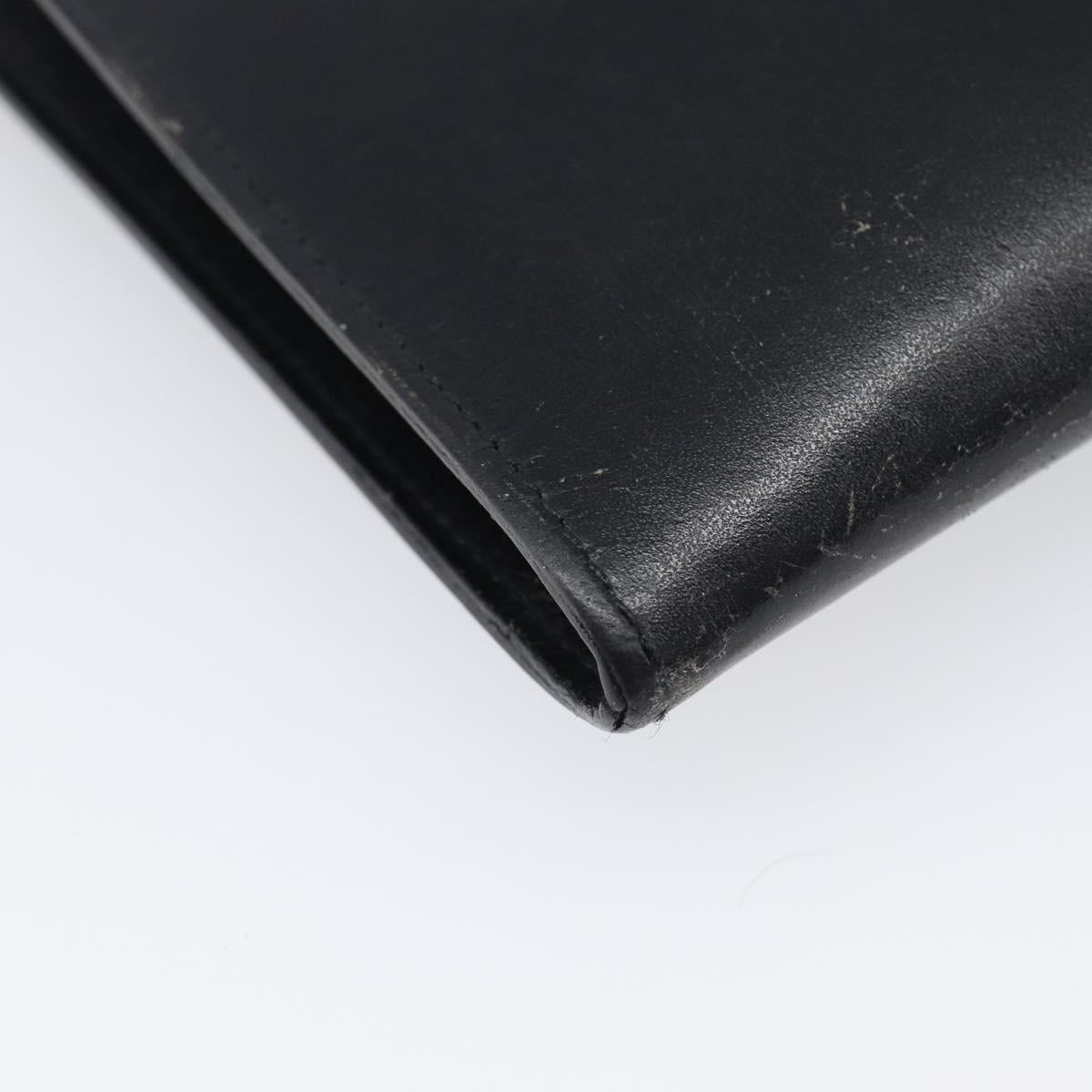HERMES Omenitu Shoulder Bag Leather Black Auth bs37075