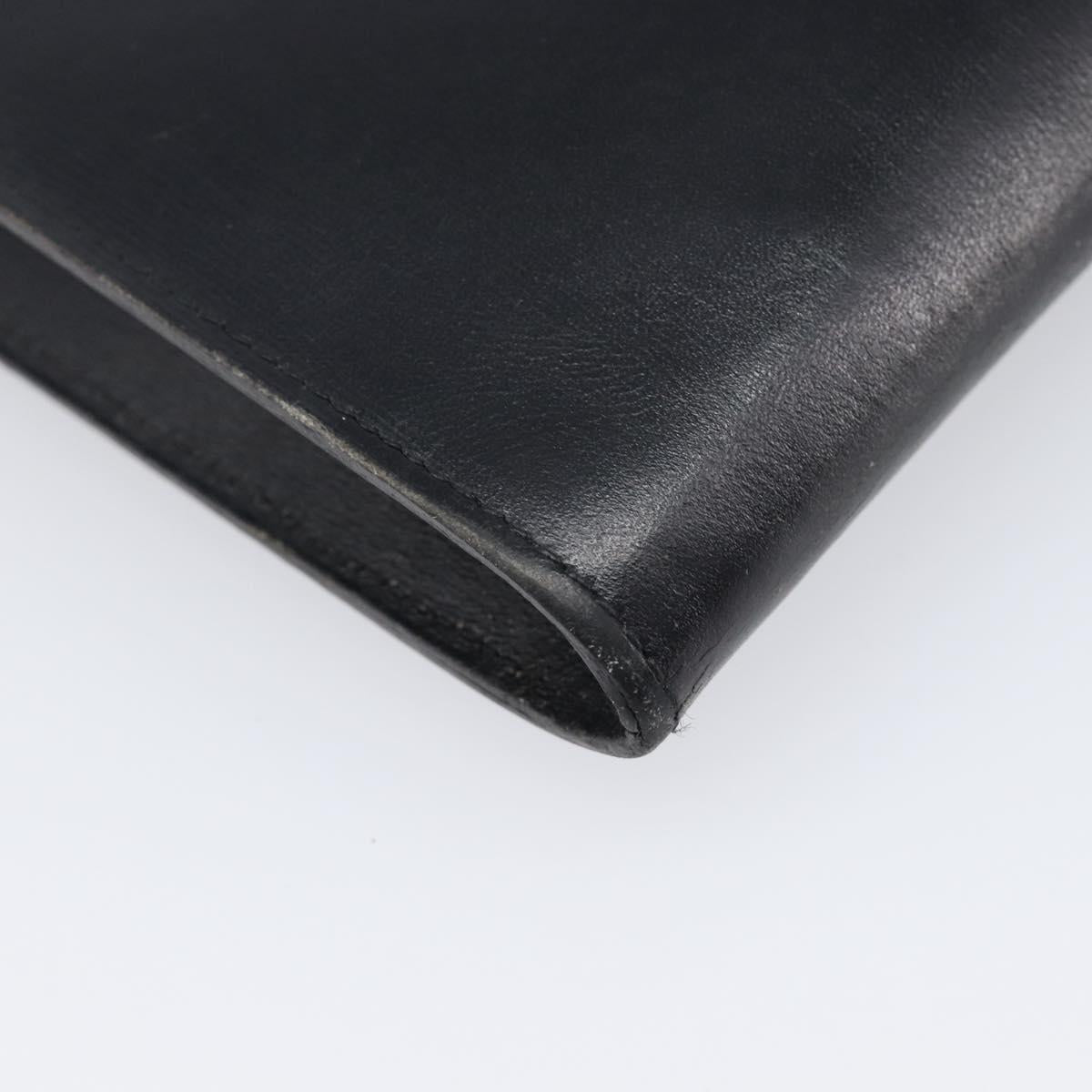 HERMES Omenitu Shoulder Bag Leather Black Auth bs37075