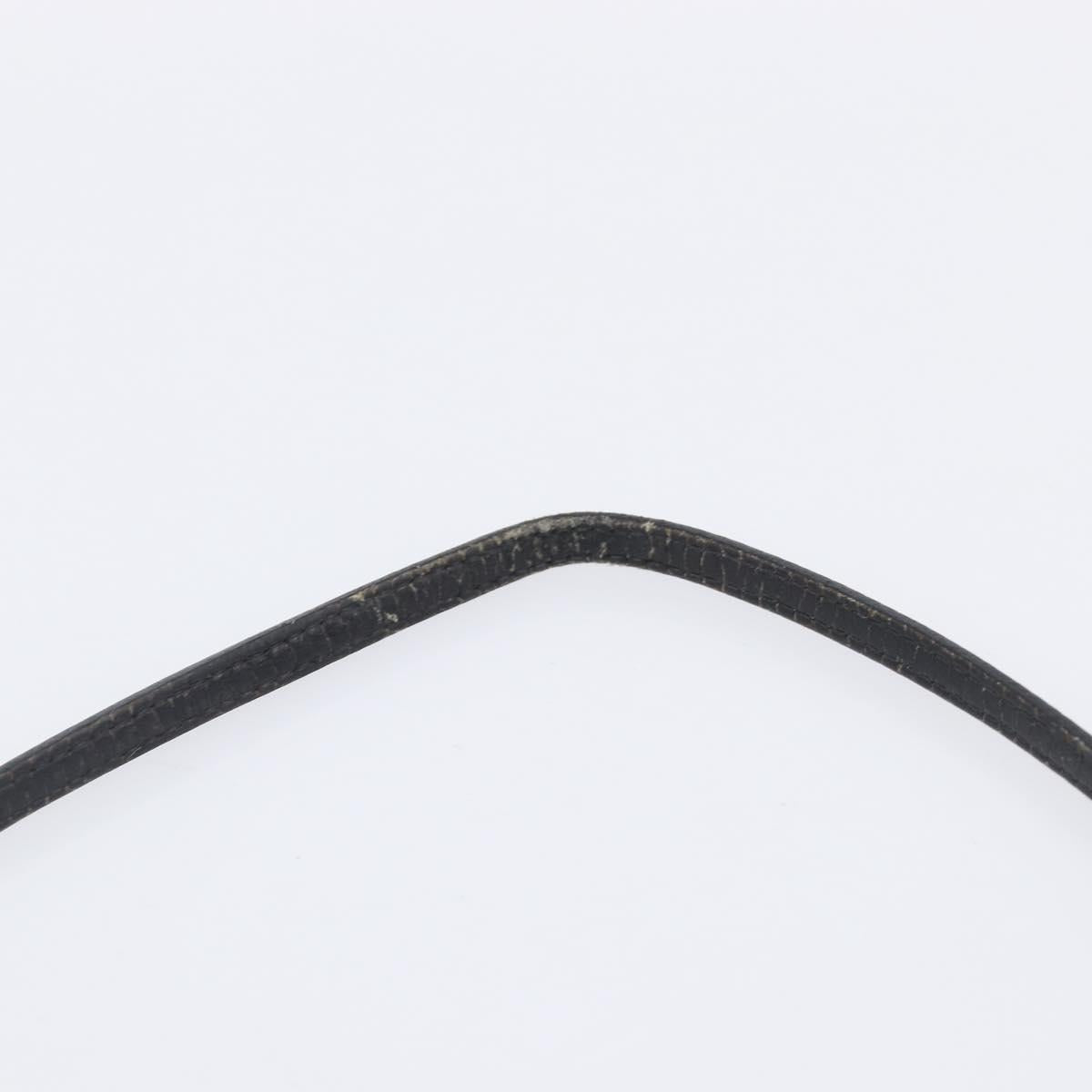 HERMES Omenitu Shoulder Bag Leather Black Auth bs37075