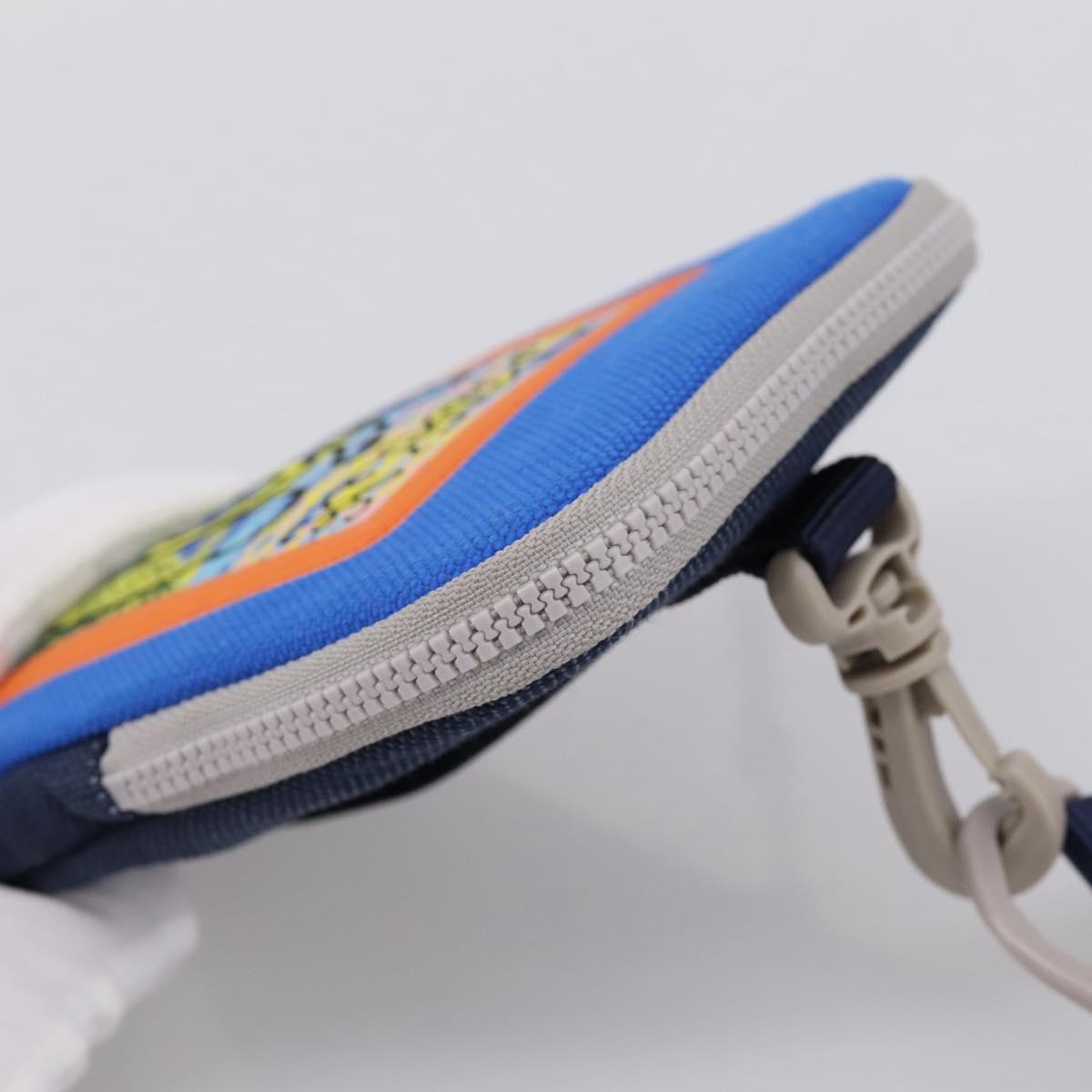 LOEWE Shoulder Pouch Canvas Blue Silver Auth bs37076V