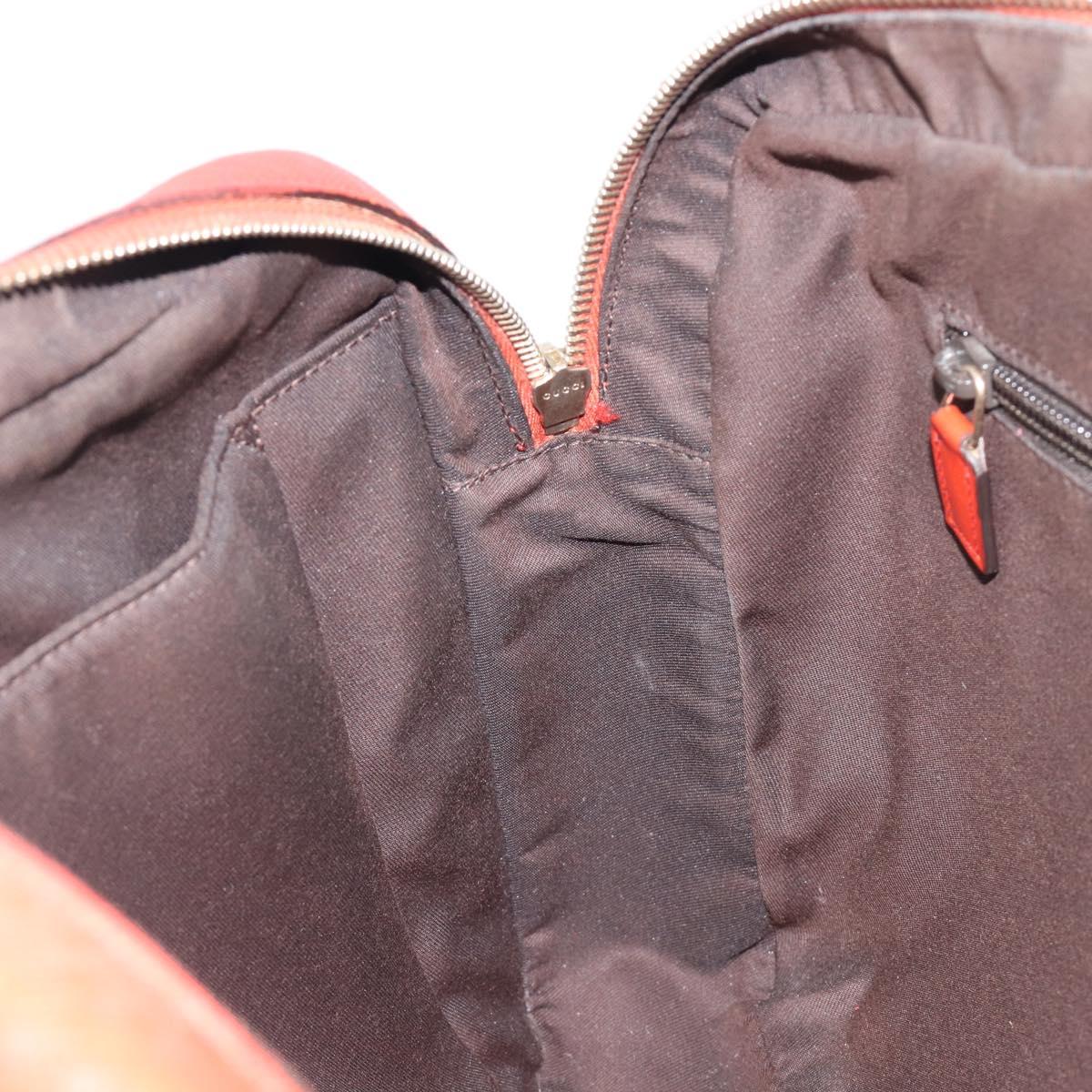 GUCCI Diamante Business Bag PVC Leather Red Gold Tone 344357 Auth bs37080