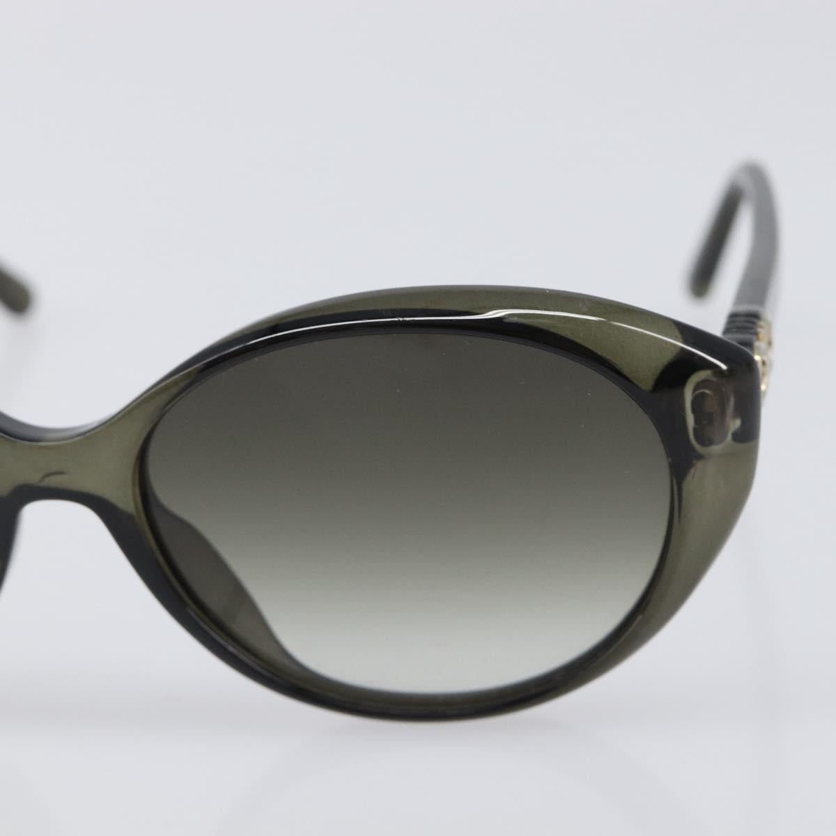 Salvatore Ferragamo Gancini Sunglasses Plastic Khaki Silver Auth bs37082