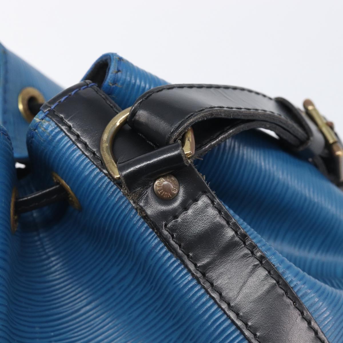 LOUIS VUITTON Epi Petit Noe Shoulder Bag Bicolor Blue Black M44152 Auth bs37093