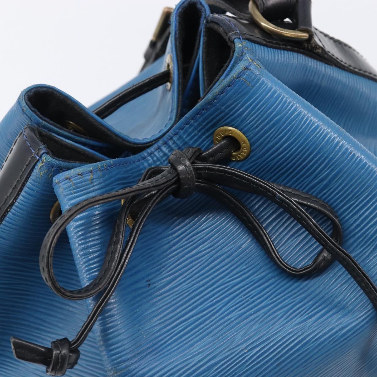 LOUIS VUITTON Epi Petit Noe Shoulder Bag Bicolor Blue Black M44152 Auth bs37093