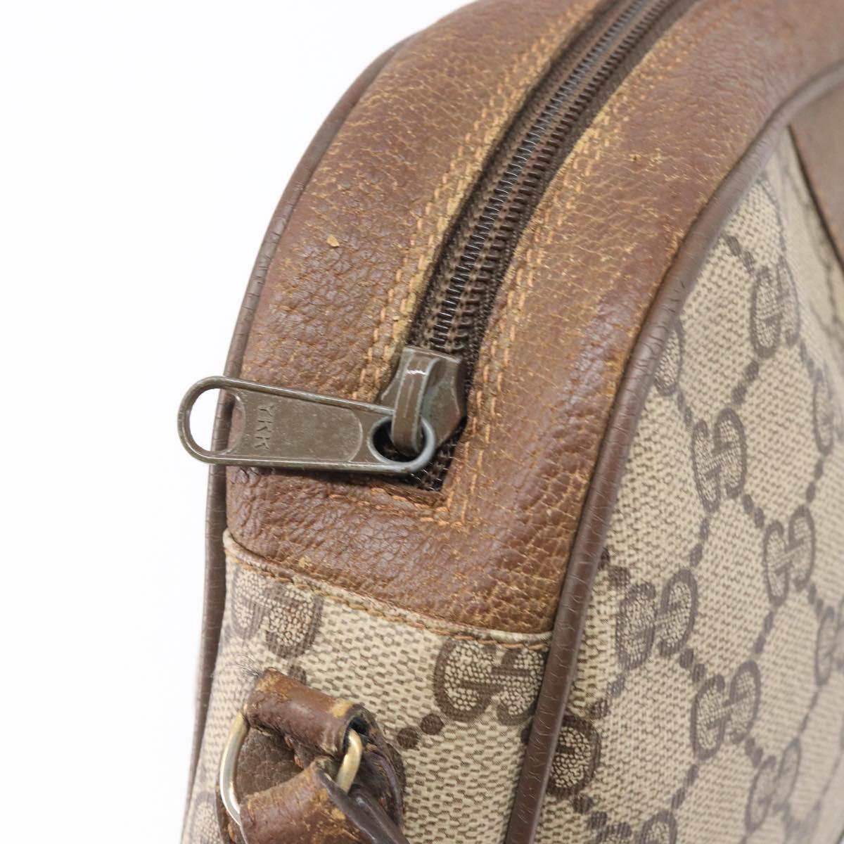 GUCCI GG Supreme Web Sherry Line Clutch Bag PVC Beige 89 01 034 Auth bs37095