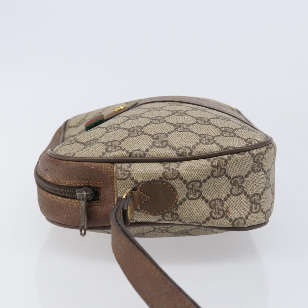 GUCCI GG Supreme Web Sherry Line Clutch Bag PVC Beige 89 01 034 Auth bs37095