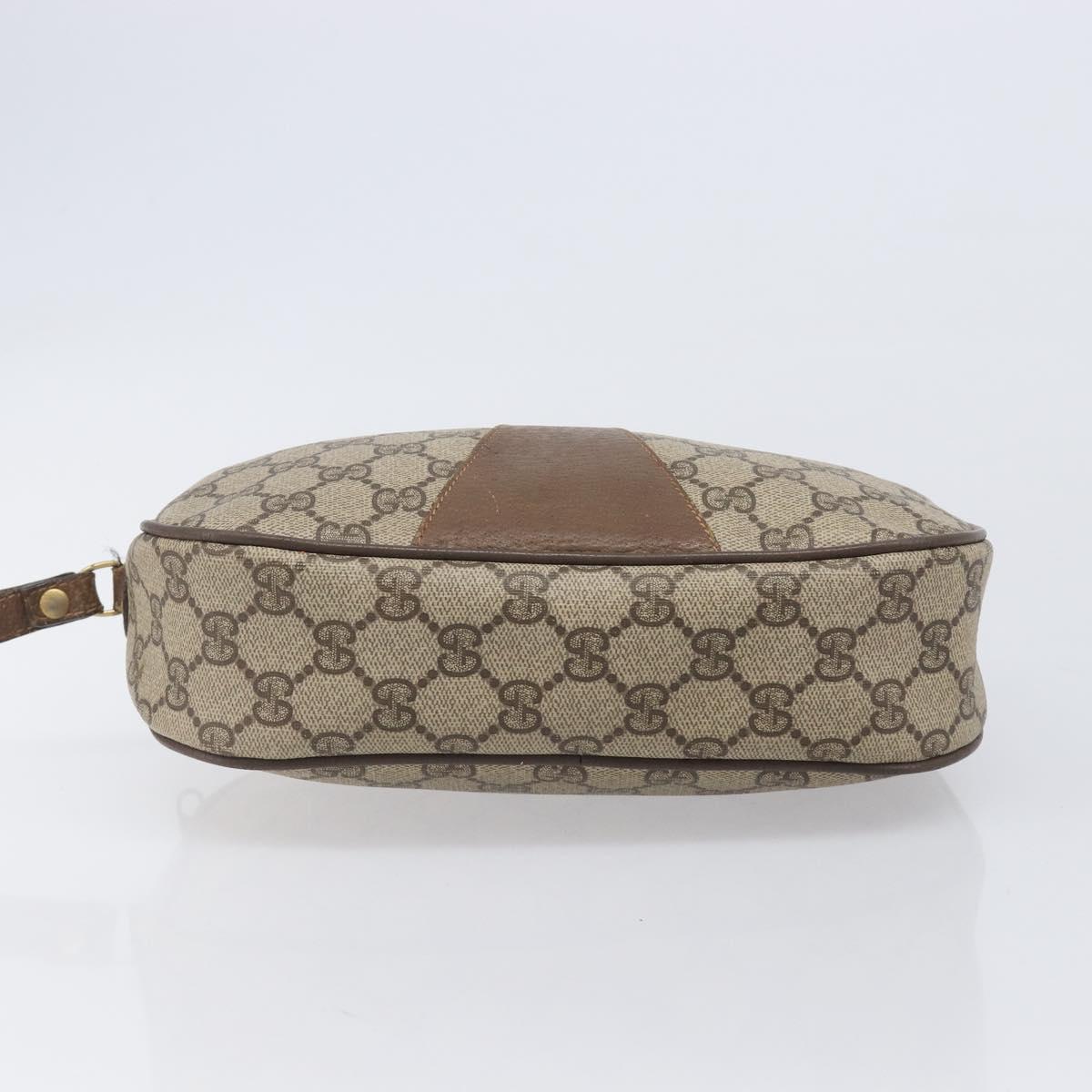 GUCCI GG Supreme Web Sherry Line Clutch Bag PVC Beige 89 01 034 Auth bs37095