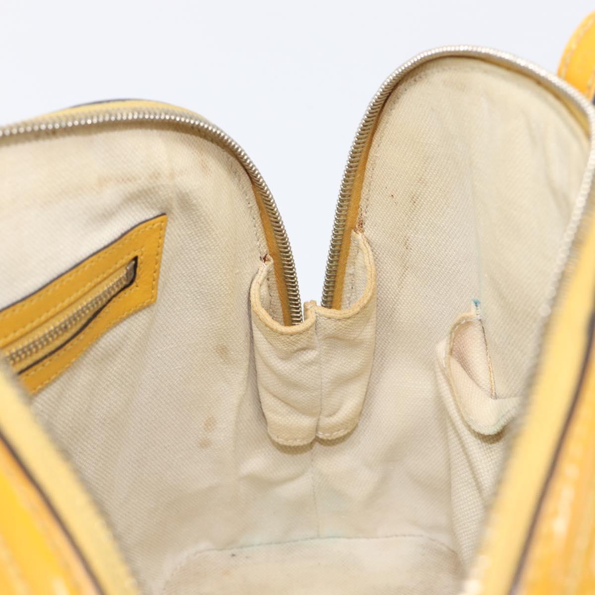GUCCI Micro GG Hand Bag Patent 2way Yellow Gold Tone 809617 Auth bs37096