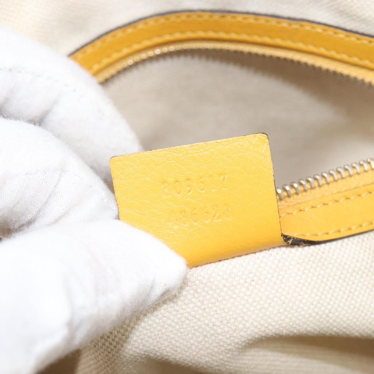 GUCCI Micro GG Hand Bag Patent 2way Yellow Gold Tone 809617 Auth bs37096