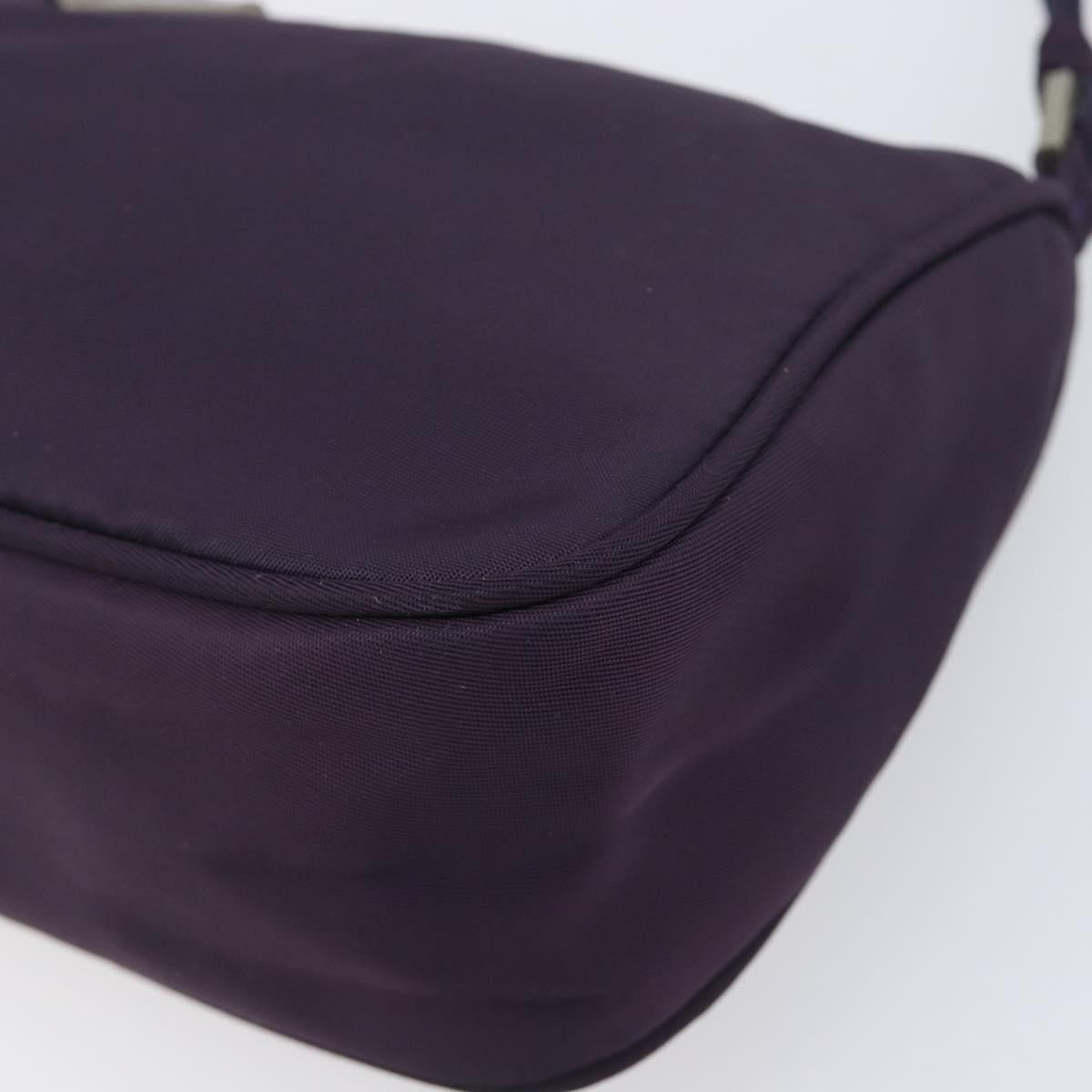 PRADA Accessory Pouch Nylon Purple Silver Auth bs37099