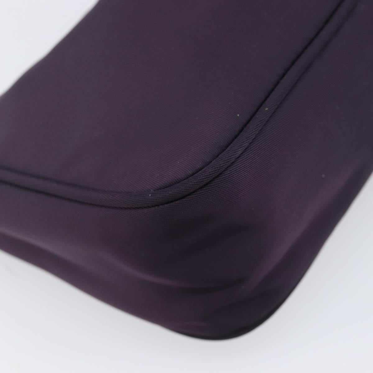 PRADA Accessory Pouch Nylon Purple Silver Auth bs37099