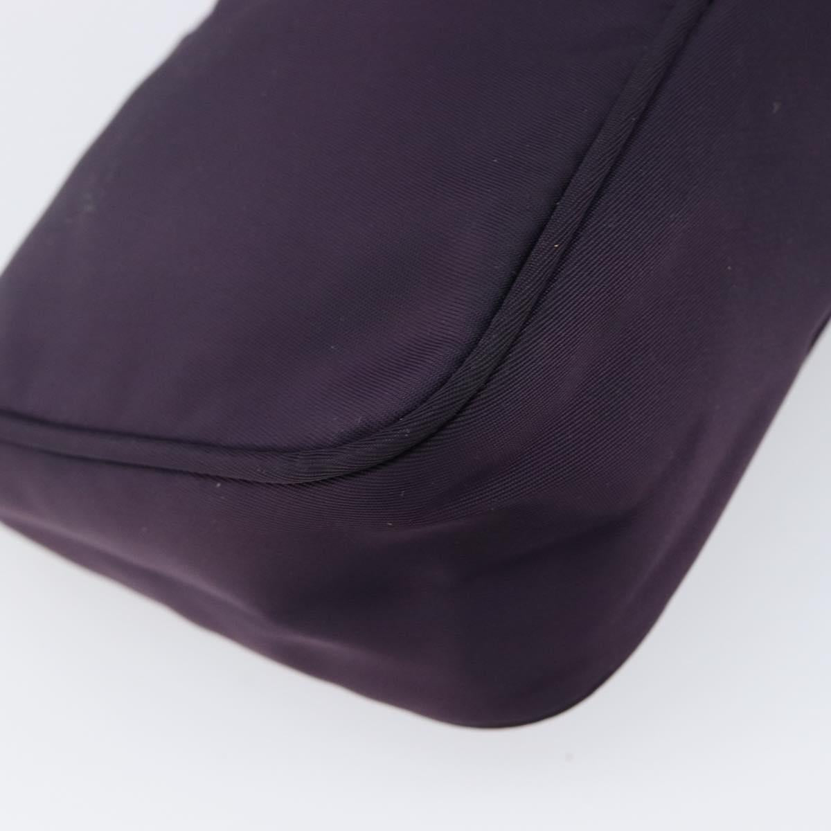 PRADA Accessory Pouch Nylon Purple Silver Auth bs37099