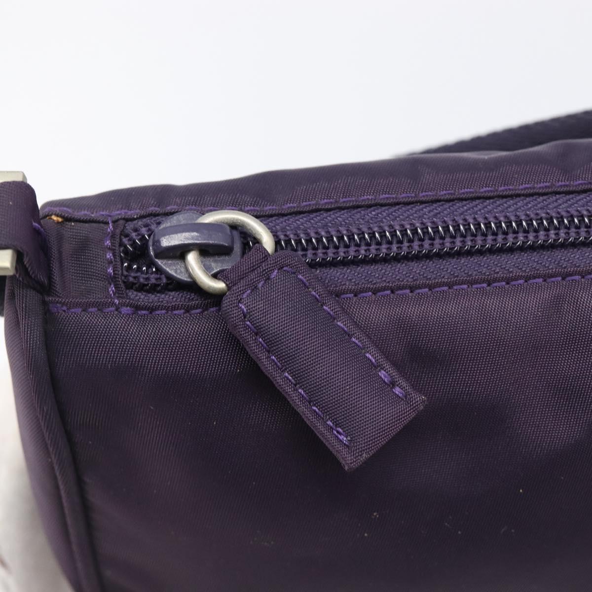 PRADA Accessory Pouch Nylon Purple Silver Auth bs37099
