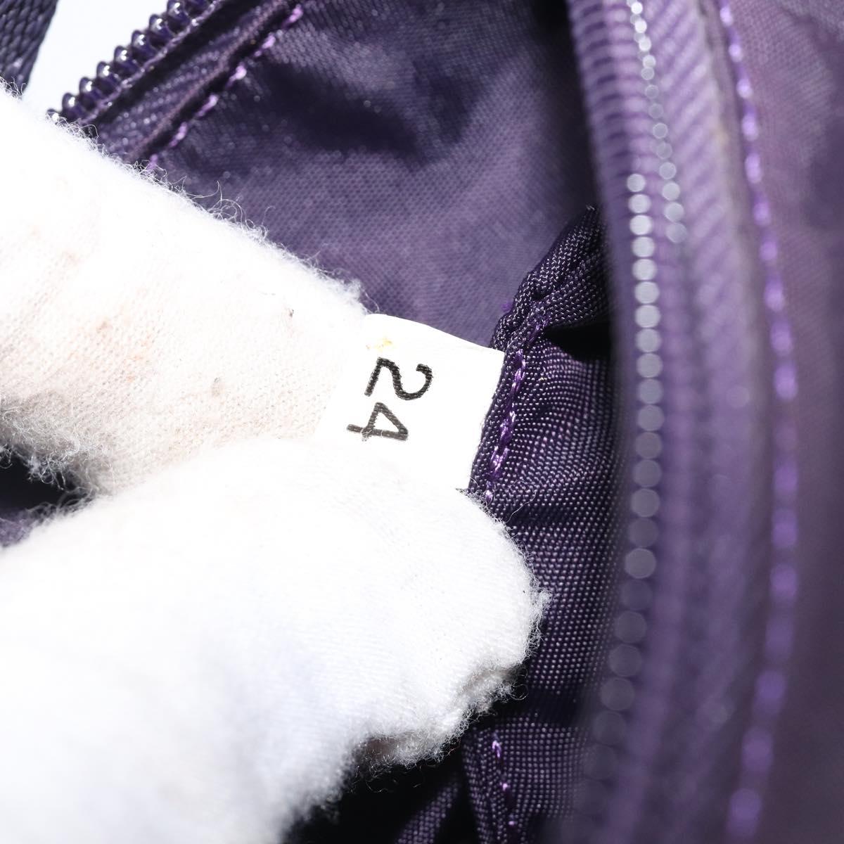 PRADA Accessory Pouch Nylon Purple Silver Auth bs37099