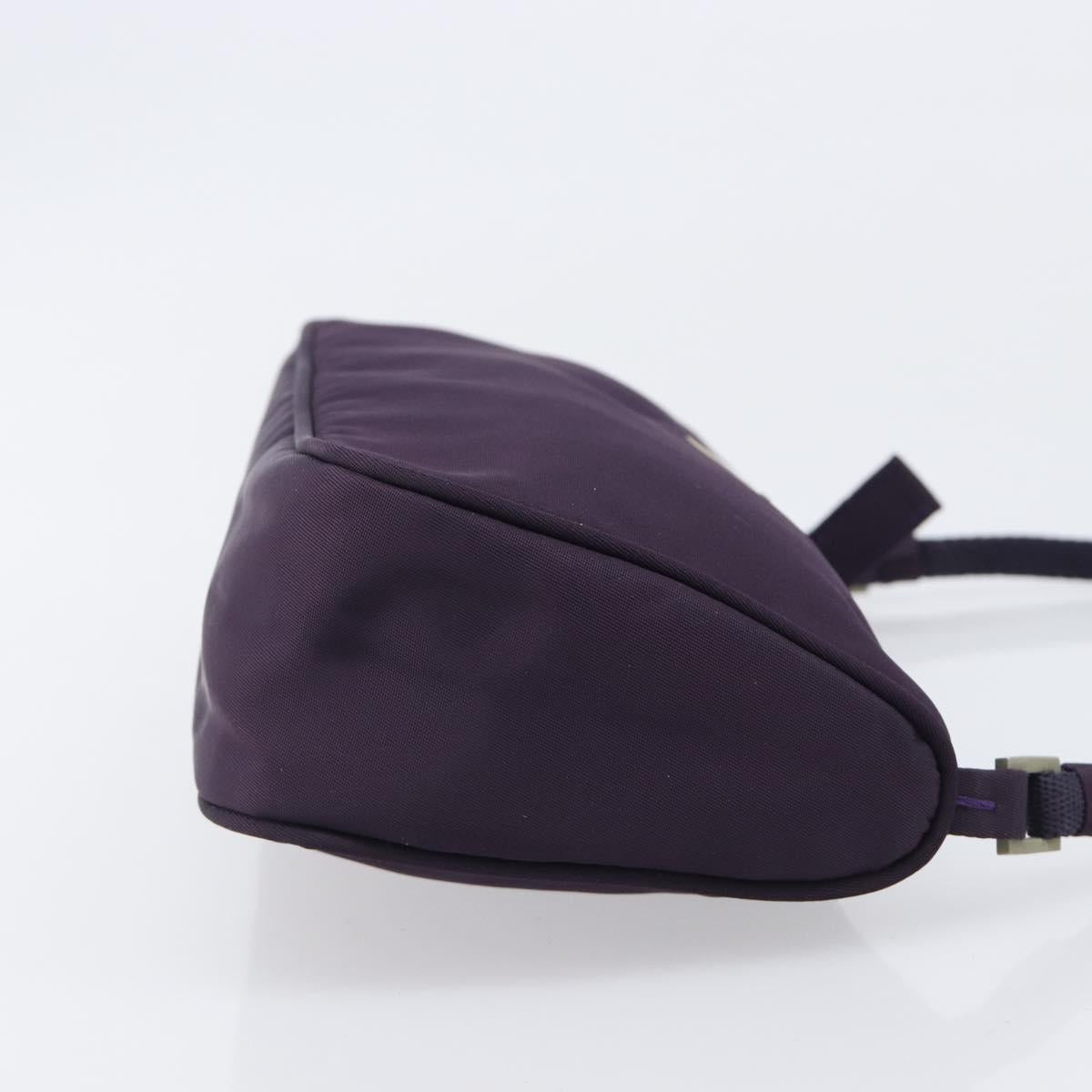 PRADA Accessory Pouch Nylon Purple Silver Auth bs37099