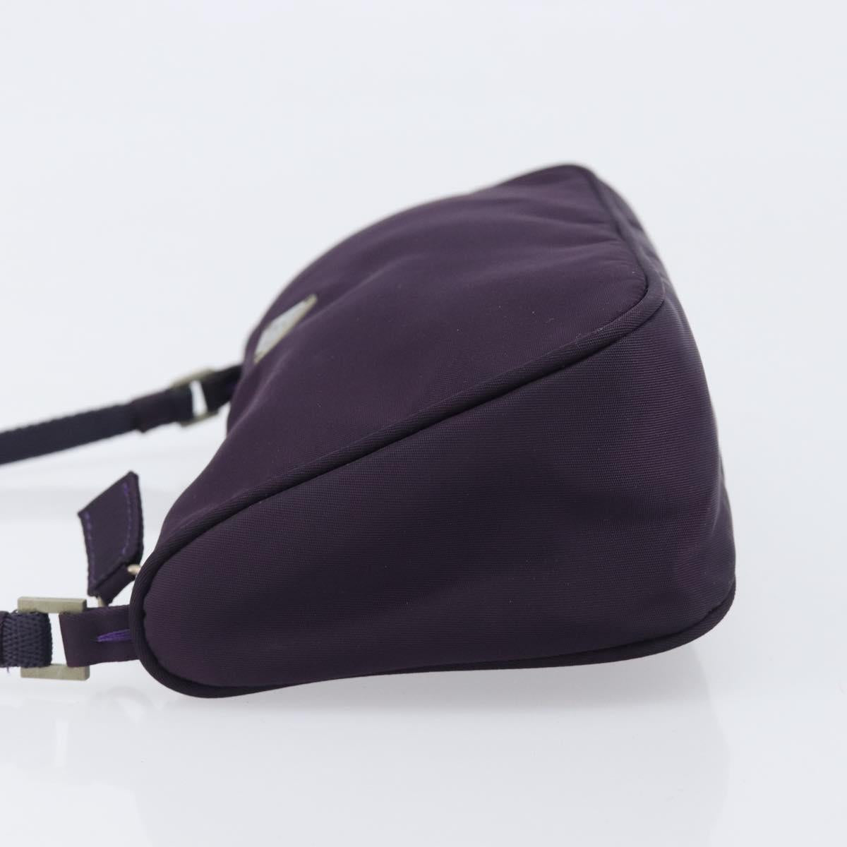 PRADA Accessory Pouch Nylon Purple Silver Auth bs37099