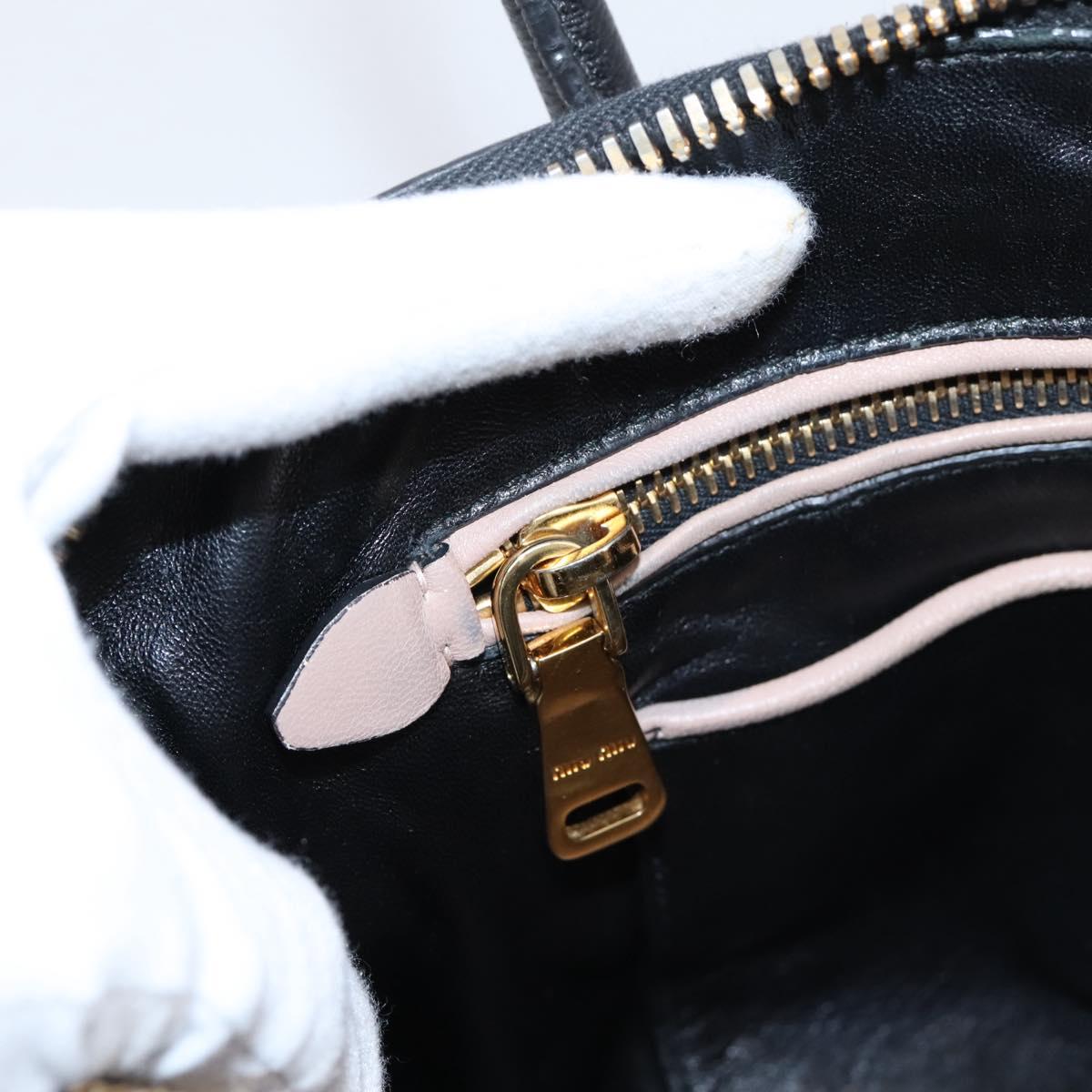 Miu Miu Hand Bag Leather 2way Beige Gold Tone Auth bs37100