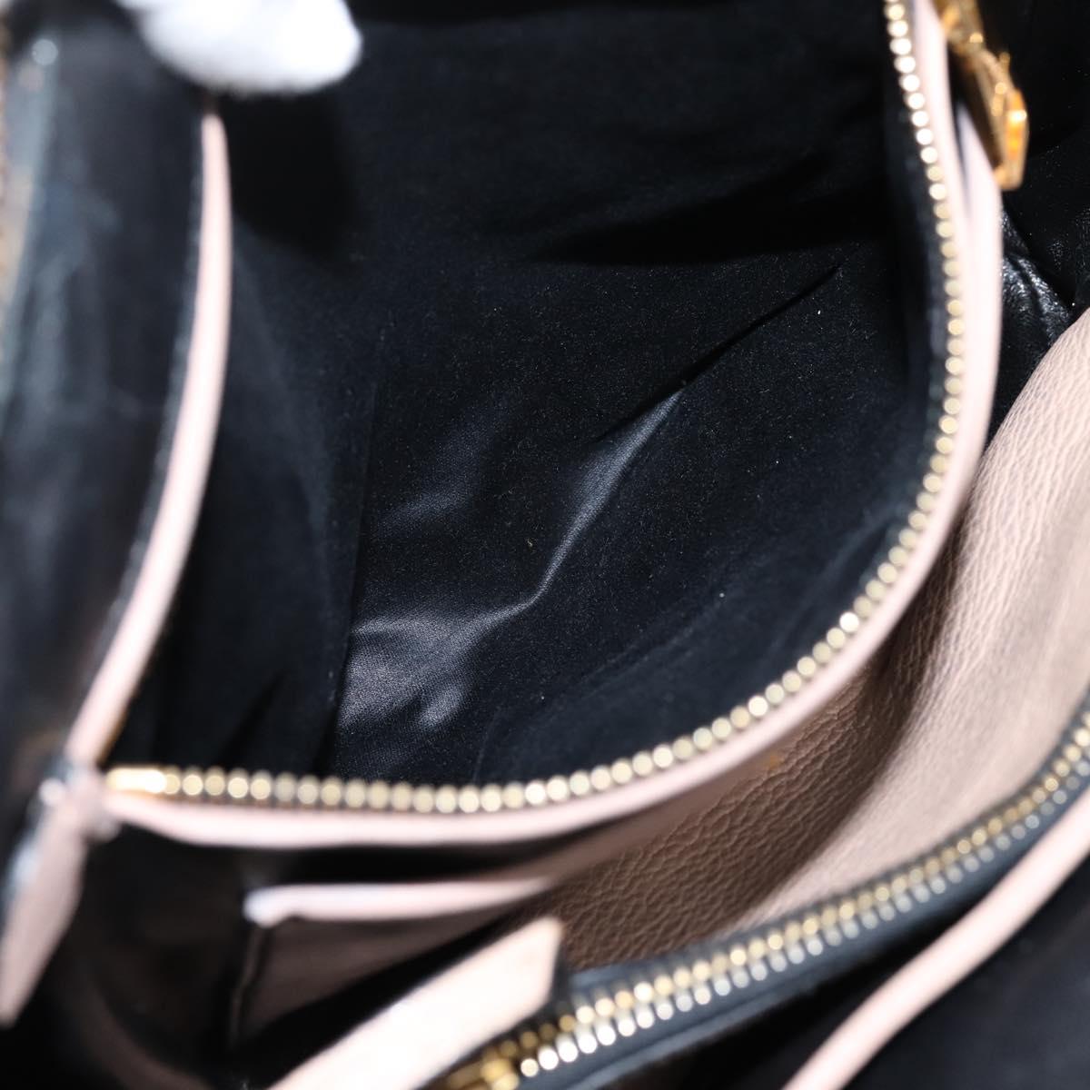 Miu Miu Hand Bag Leather 2way Beige Gold Tone Auth bs37100
