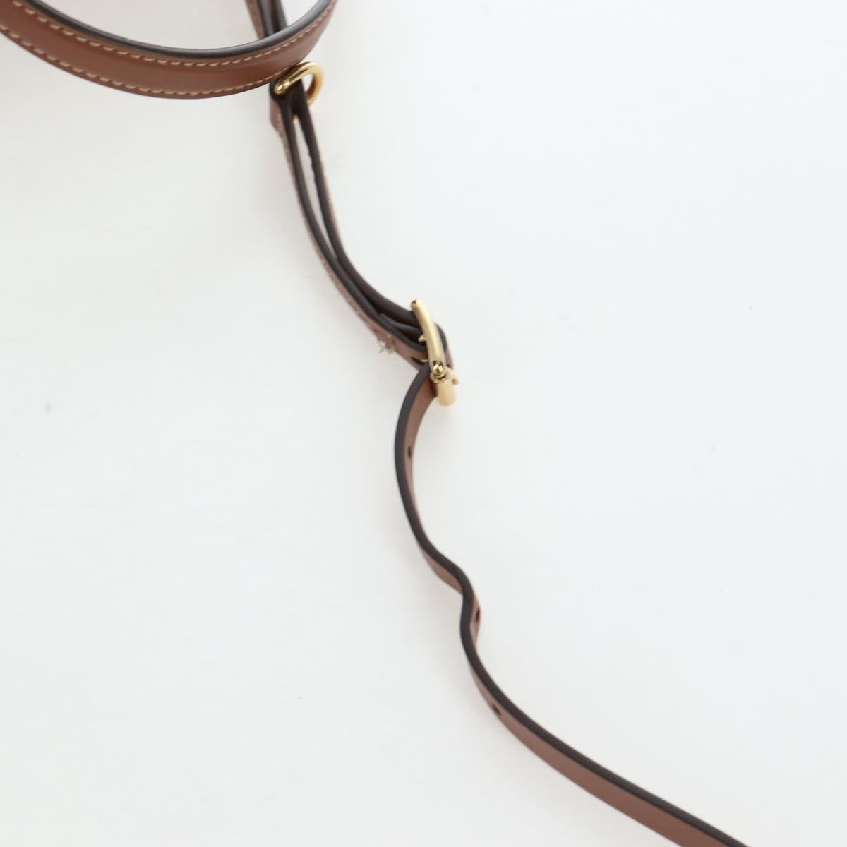Miu Miu Hand Bag Leather 2way Brown Gold Tone Auth bs37103M