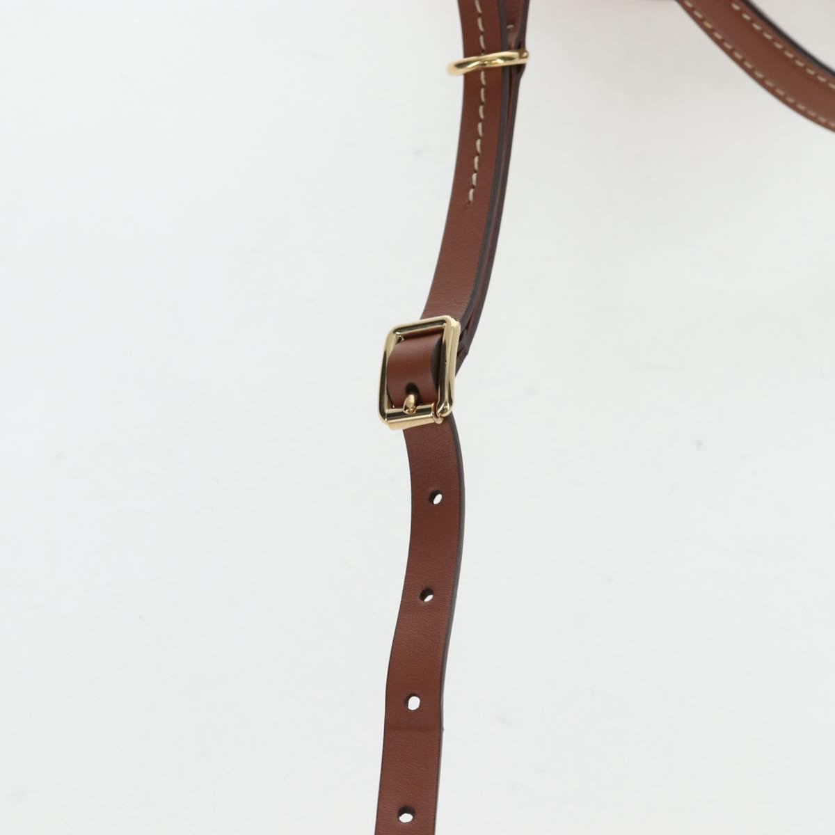 Miu Miu Hand Bag Leather 2way Brown Gold Tone Auth bs37103M