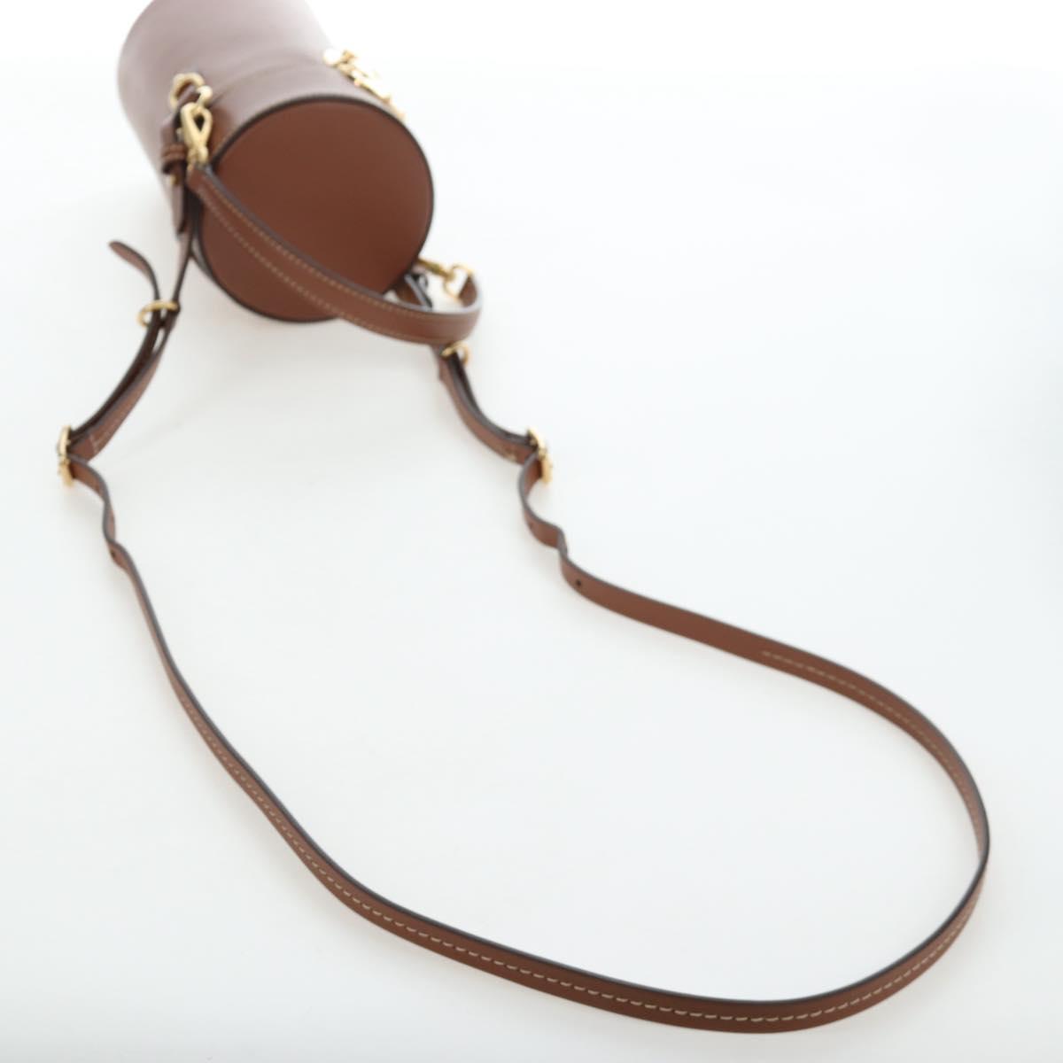 Miu Miu Hand Bag Leather 2way Brown Gold Tone Auth bs37103M