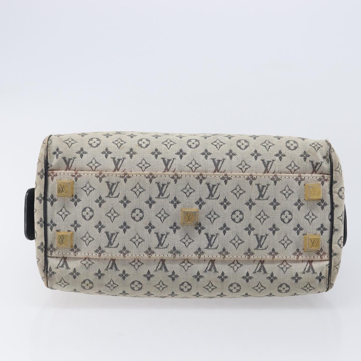 LOUIS VUITTON Monogram Mini Josephine PM Hand Bag Blue M92049 LV Auth bs37106