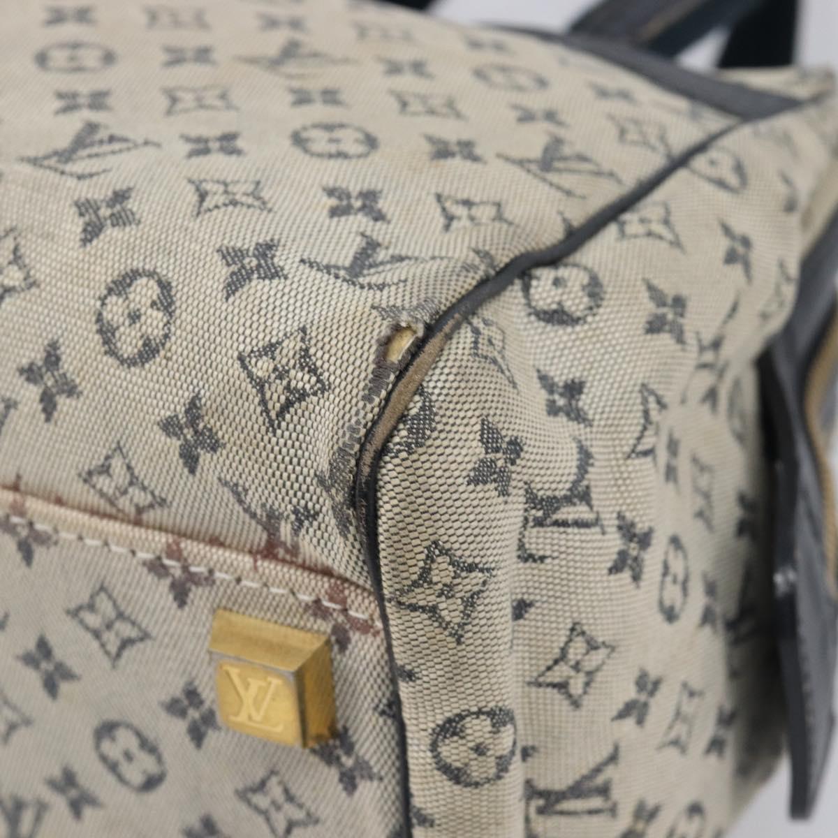 LOUIS VUITTON Monogram Mini Josephine PM Hand Bag Blue M92049 LV Auth bs37106