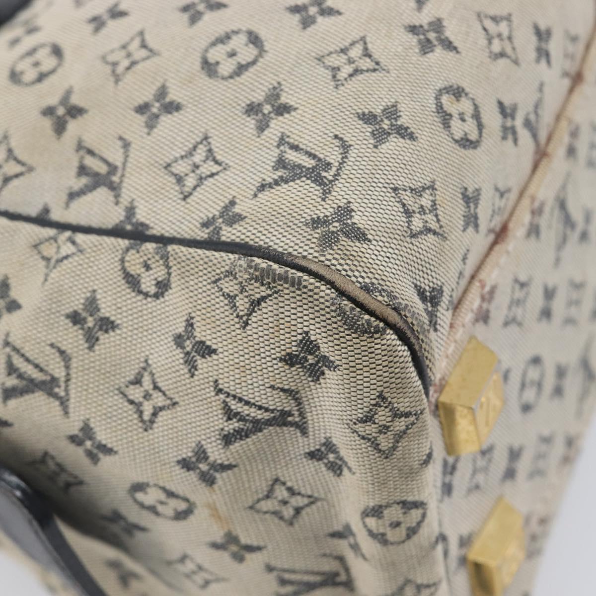 LOUIS VUITTON Monogram Mini Josephine PM Hand Bag Blue M92049 LV Auth bs37106