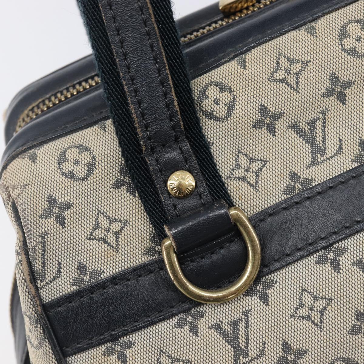LOUIS VUITTON Monogram Mini Josephine PM Hand Bag Blue M92049 LV Auth bs37106