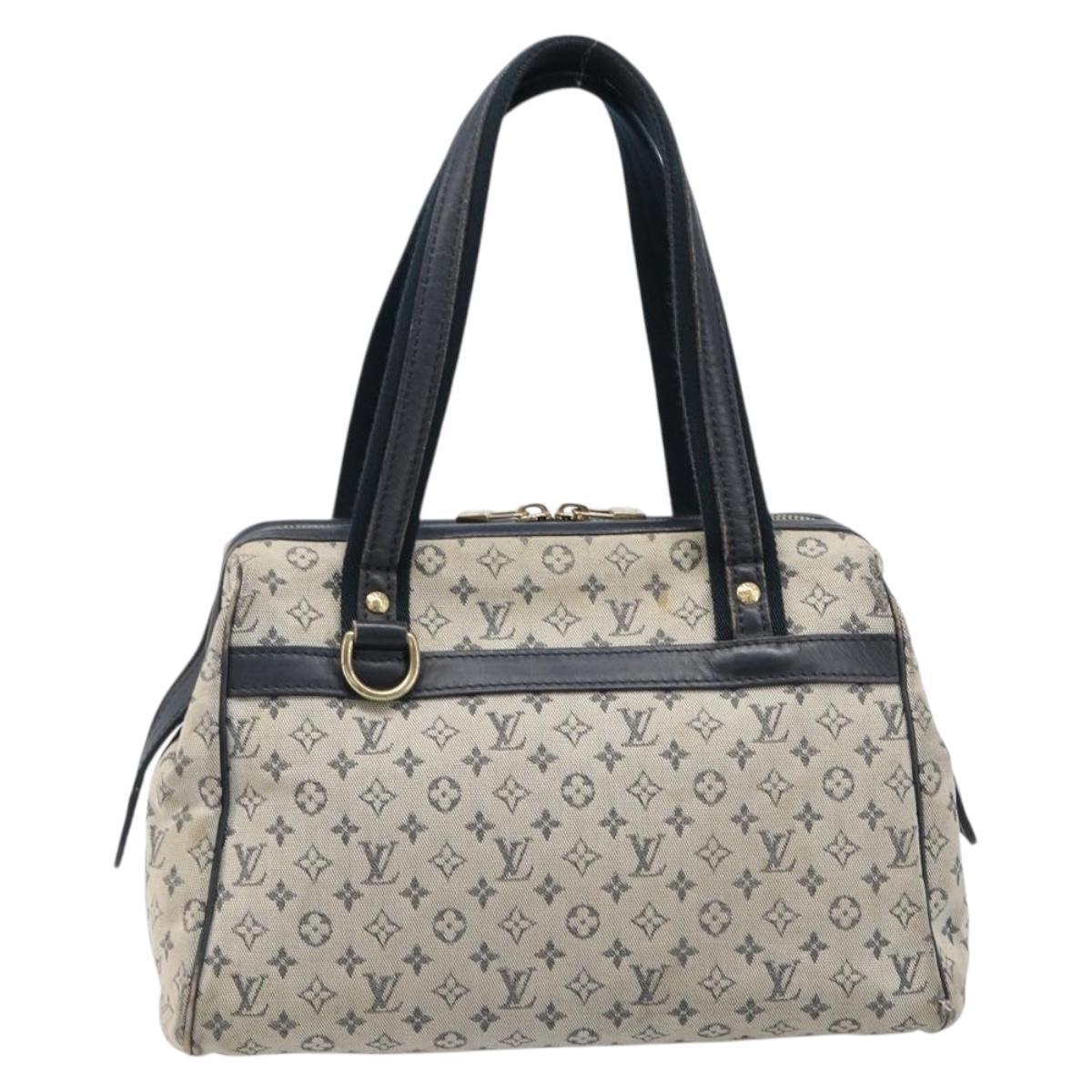 LOUIS VUITTON Monogram Mini Josephine PM Hand Bag Blue M92049 LV Auth bs37106