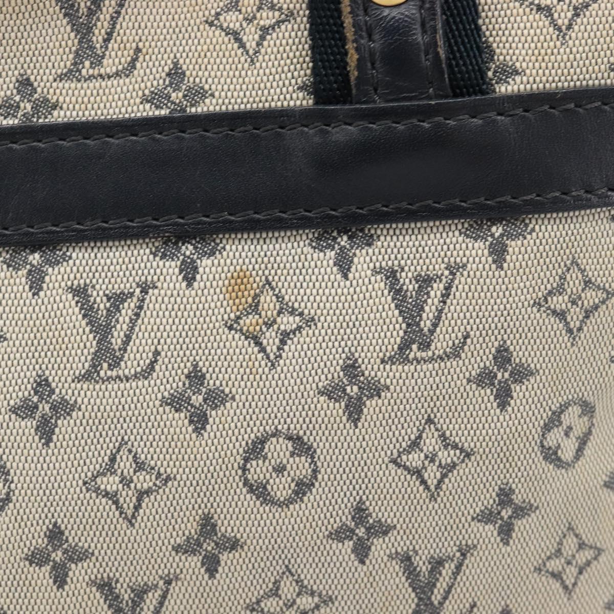 LOUIS VUITTON Monogram Mini Josephine PM Hand Bag Blue M92049 LV Auth bs37106