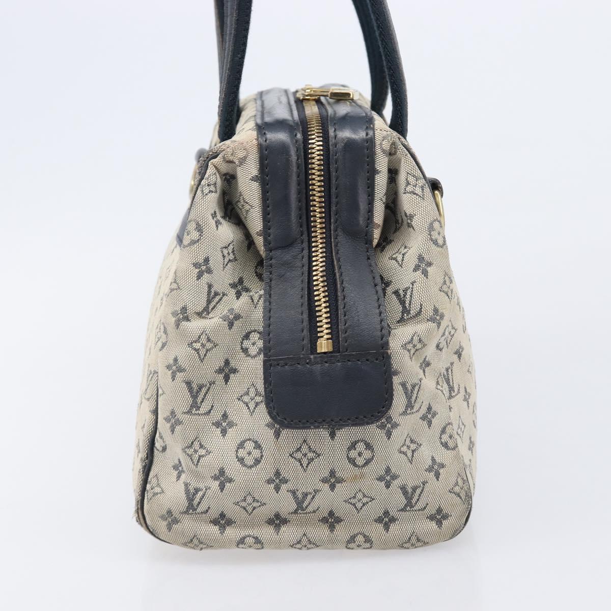 LOUIS VUITTON Monogram Mini Josephine PM Hand Bag Blue M92049 LV Auth bs37106