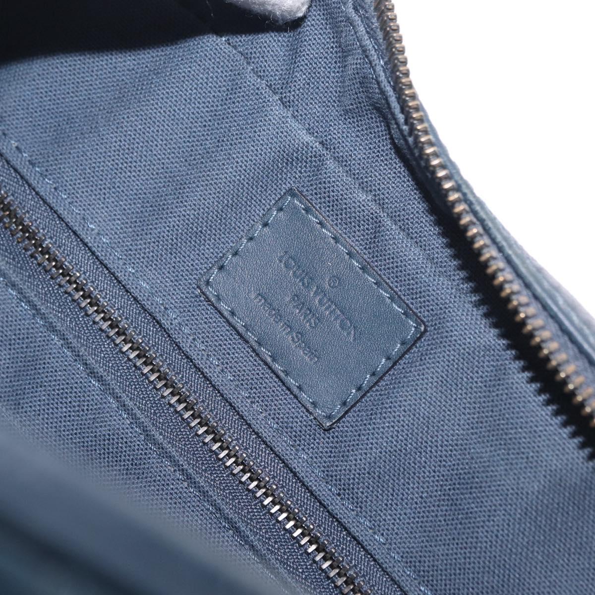 LOUIS VUITTON Damier Infini Porte Documents Voyage Bag Blue N41291 Auth bs37113