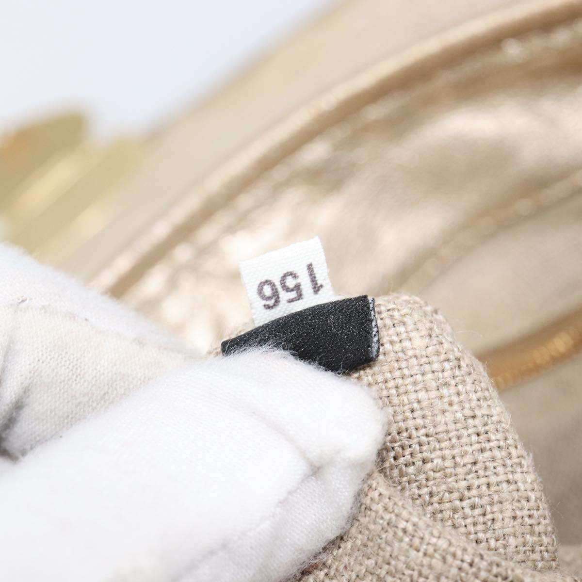 Miu Miu Matelasse Hand Bag Canvas Beige Gold Tone Auth bs37124