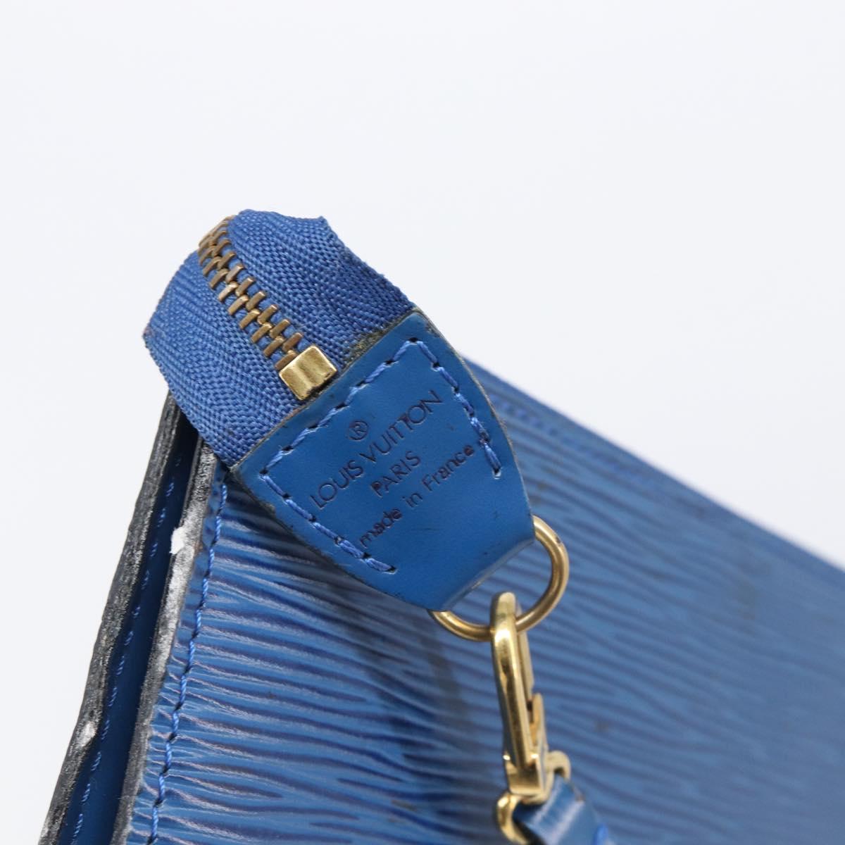 LOUIS VUITTON Epi Pochette Accessoires Accessory Pouch Blue M52985 Auth bs37126