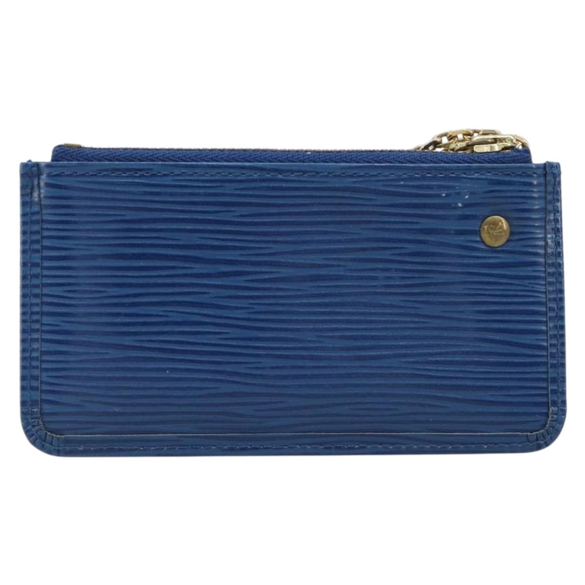 LOUIS VUITTON Epi Pochette Cles Coin Purse Blue M6380G LV Auth bs37132A