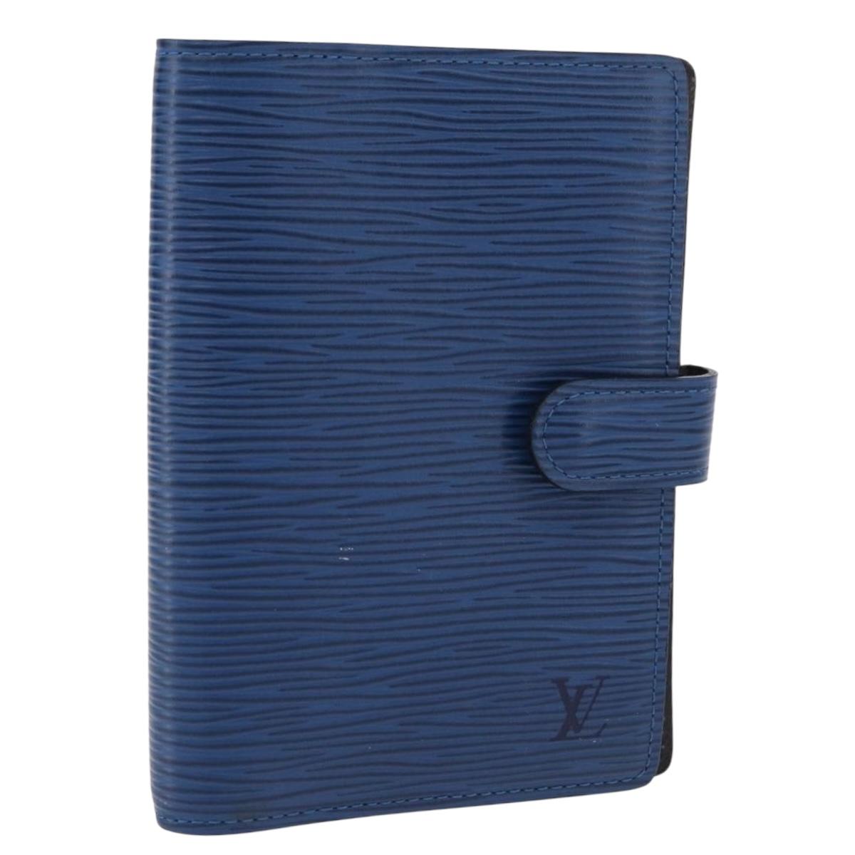 LOUIS VUITTON Epi Agenda PM Day Planner Cover Blue R20055 LV Auth bs37133