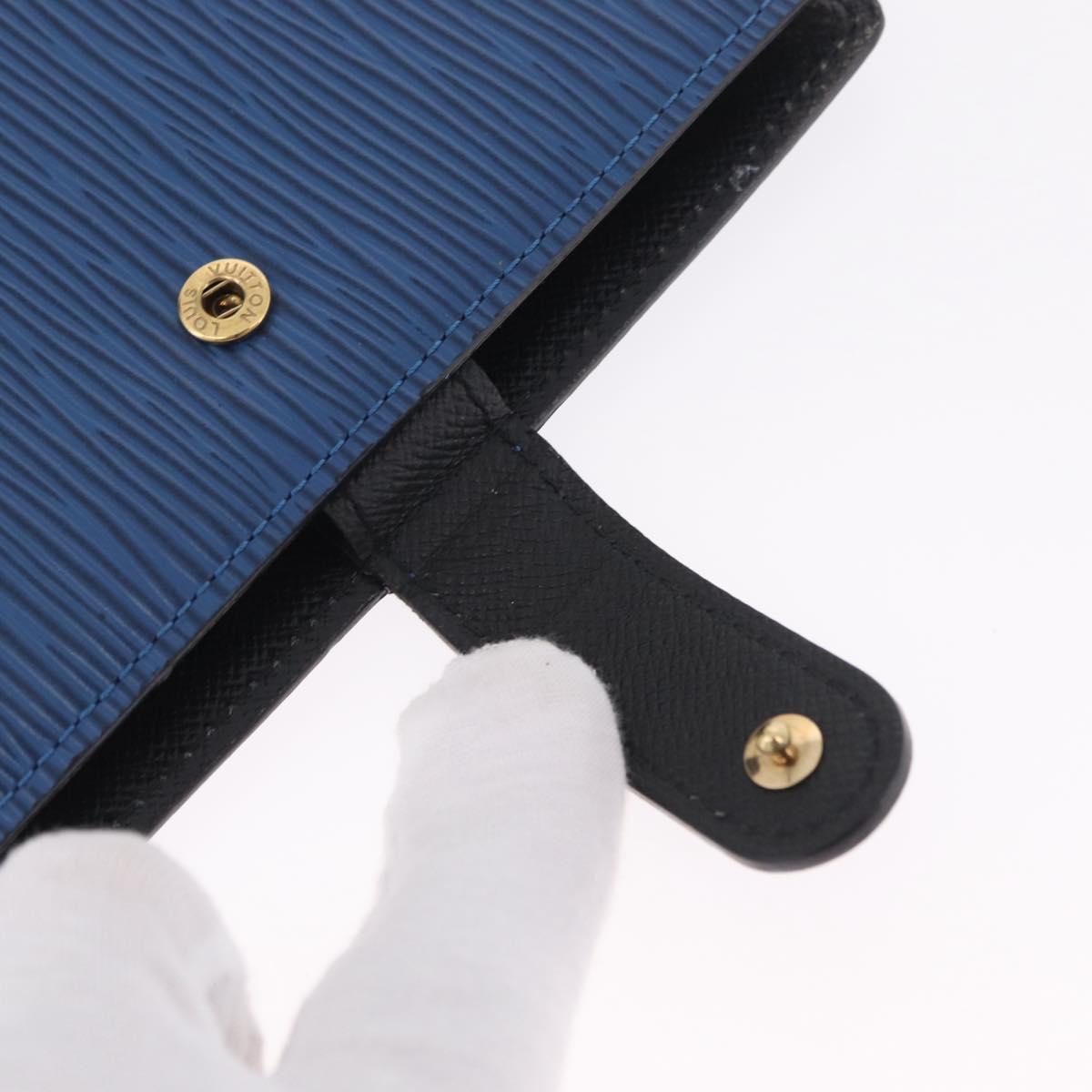 LOUIS VUITTON Epi Agenda PM Day Planner Cover Blue R20055 LV Auth bs37133
