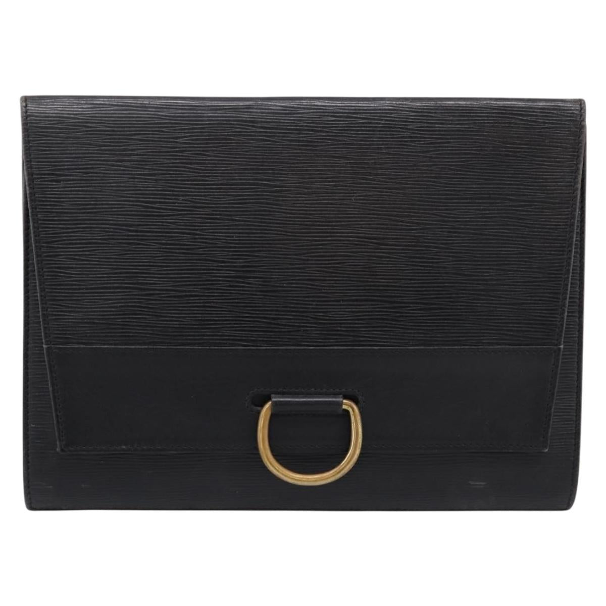 LOUIS VUITTON Epi Jena Clutch Bag Black M52722 LV Auth bs37134