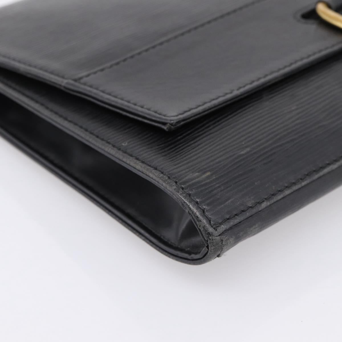 LOUIS VUITTON Epi Jena Clutch Bag Black M52722 LV Auth bs37134