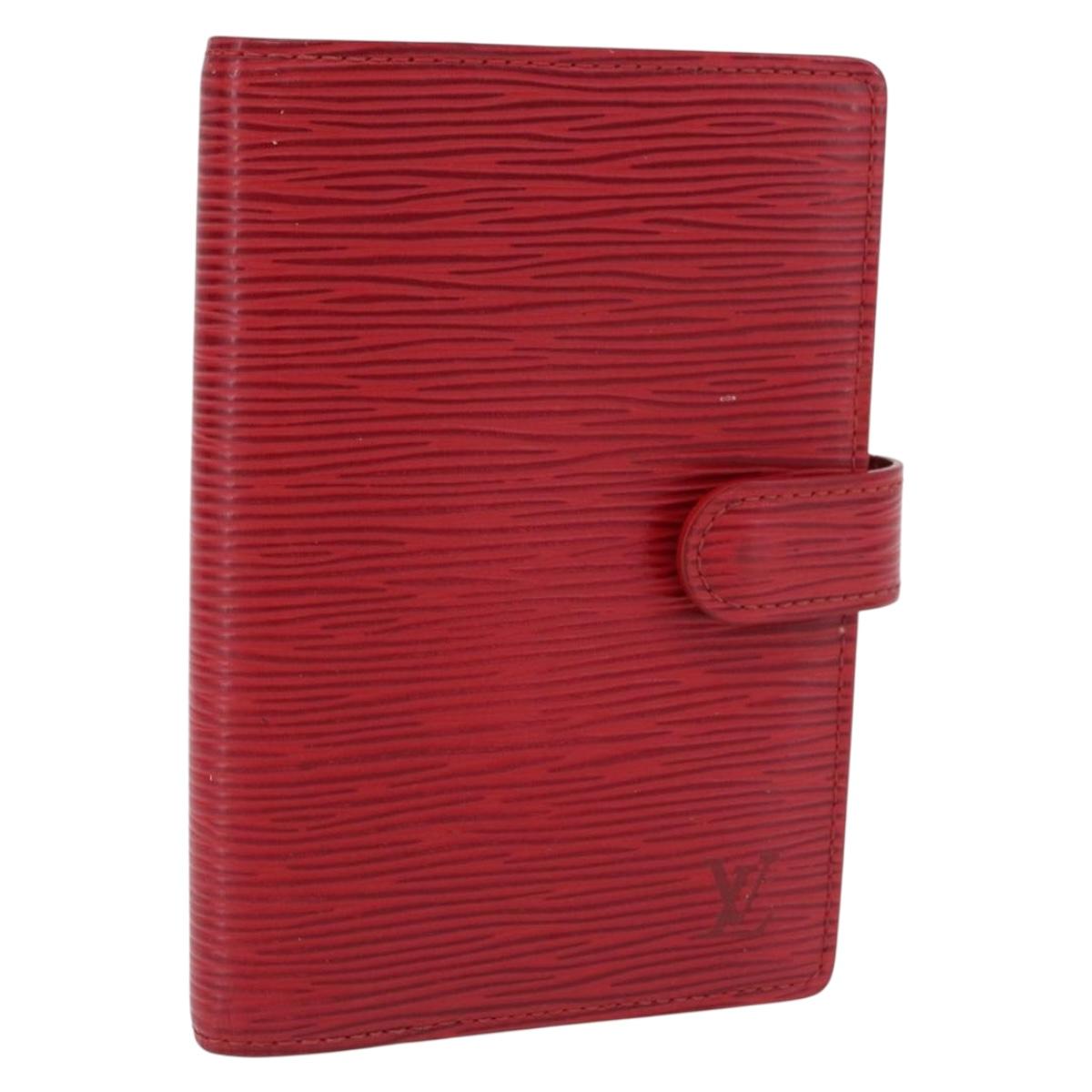 LOUIS VUITTON Epi Agenda PM Day Planner Cover Red R20057 LV Auth bs37139