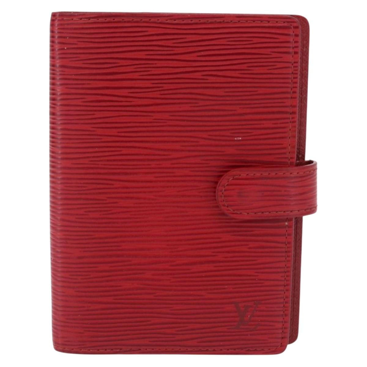 LOUIS VUITTON Epi Agenda PM Day Planner Cover Red R20057 LV Auth bs37139