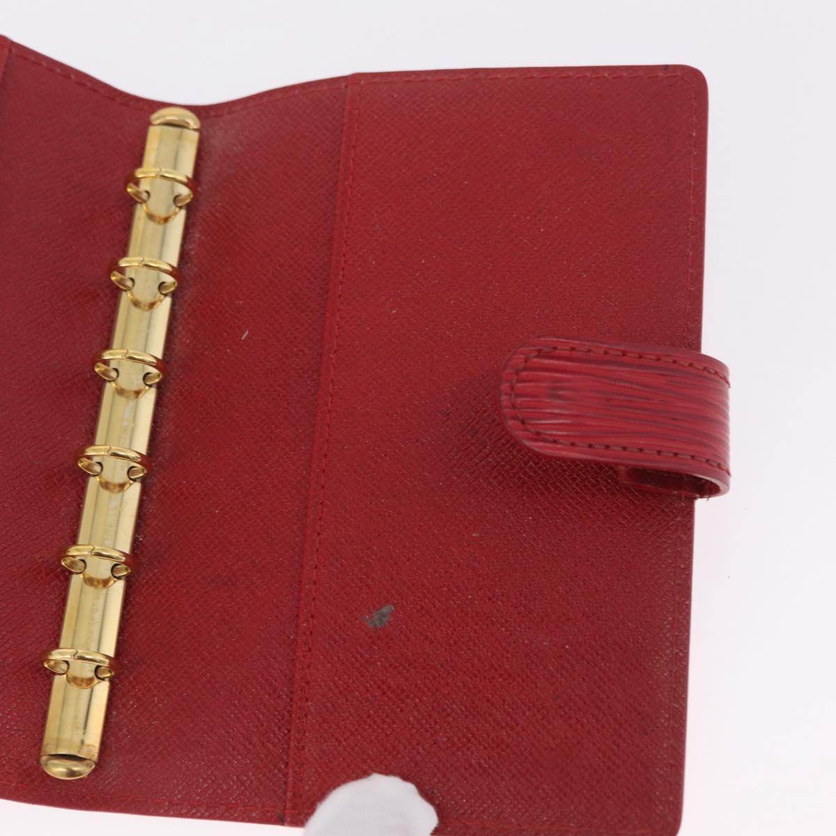 LOUIS VUITTON Epi Agenda PM Day Planner Cover Red R20057 LV Auth bs37139