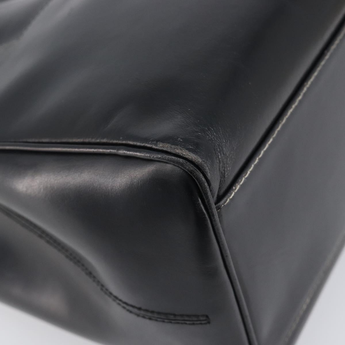 PRADA Tote Bag Leather Black Auth bs37145