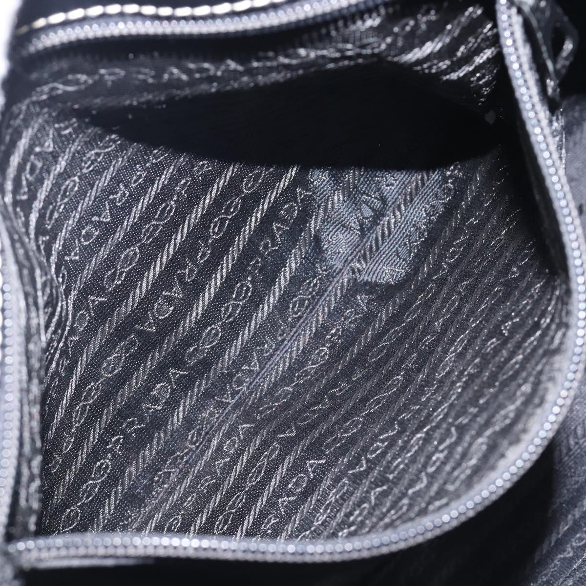 PRADA Tote Bag Leather Black Auth bs37145