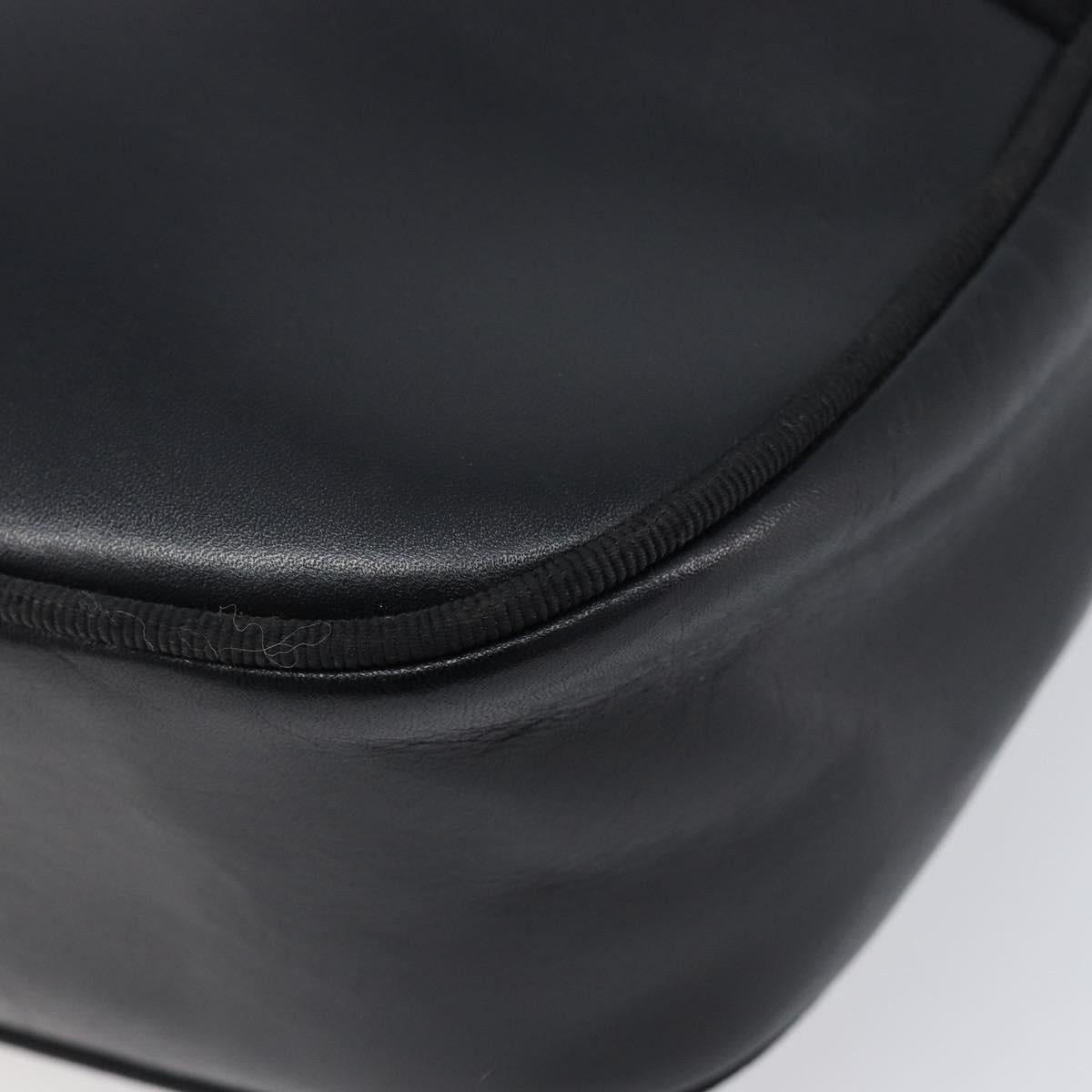 Salvatore Ferragamo Vala Shoulder Bag Leather Black Gold Tone Auth bs37160