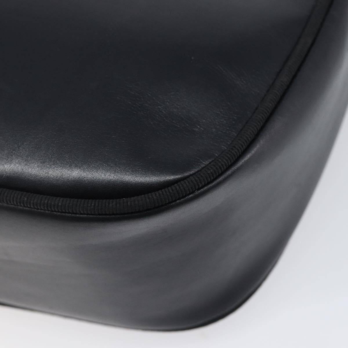 Salvatore Ferragamo Vala Shoulder Bag Leather Black Gold Tone Auth bs37160