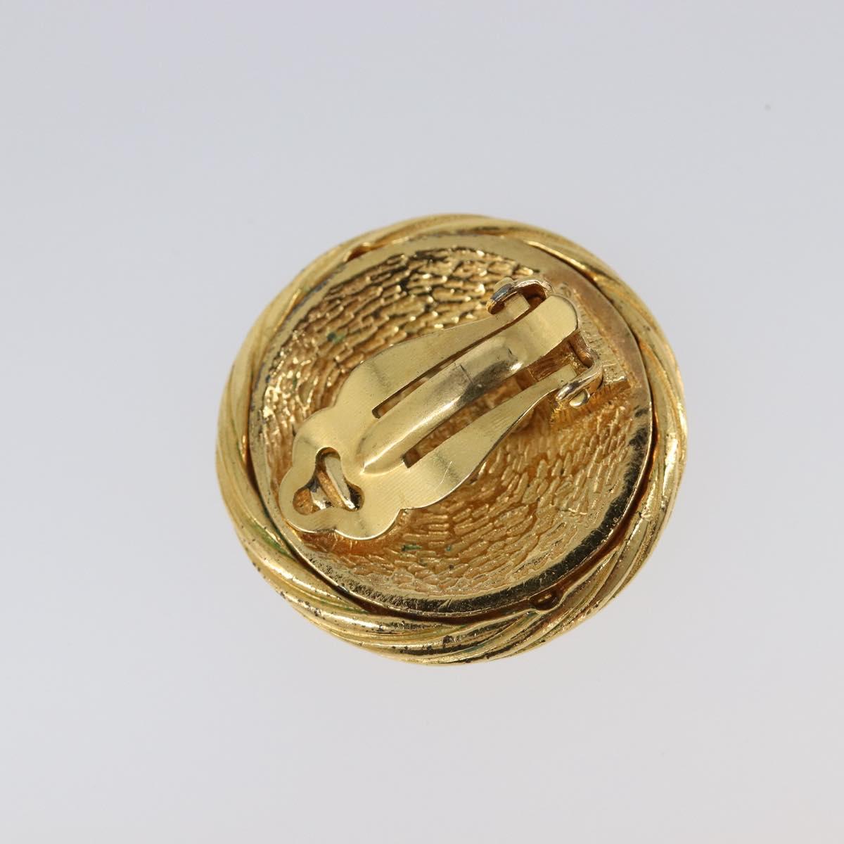 CHANEL Earring Metal Gold Tone CC Auth bs37165V