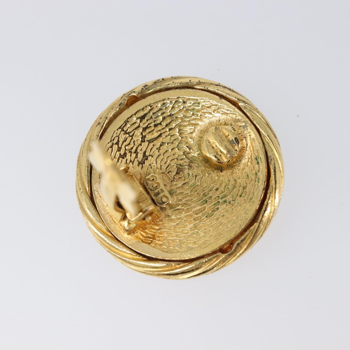 CHANEL Earring Metal Gold Tone CC Auth bs37165V