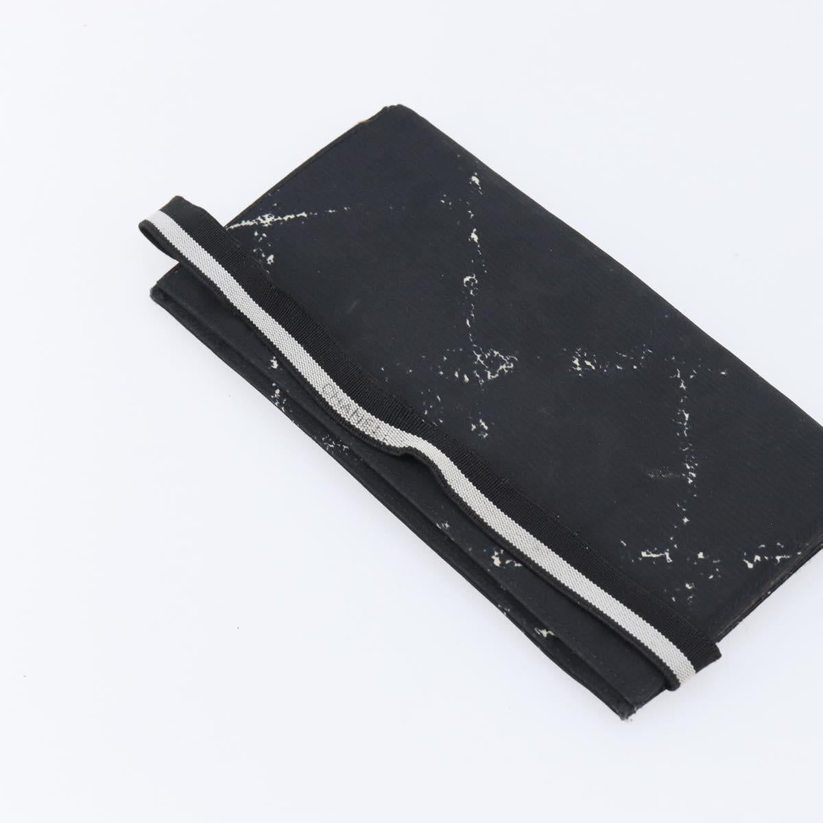 CHANEL Travel Line Long Wallet Canvas Black CC Auth bs37172